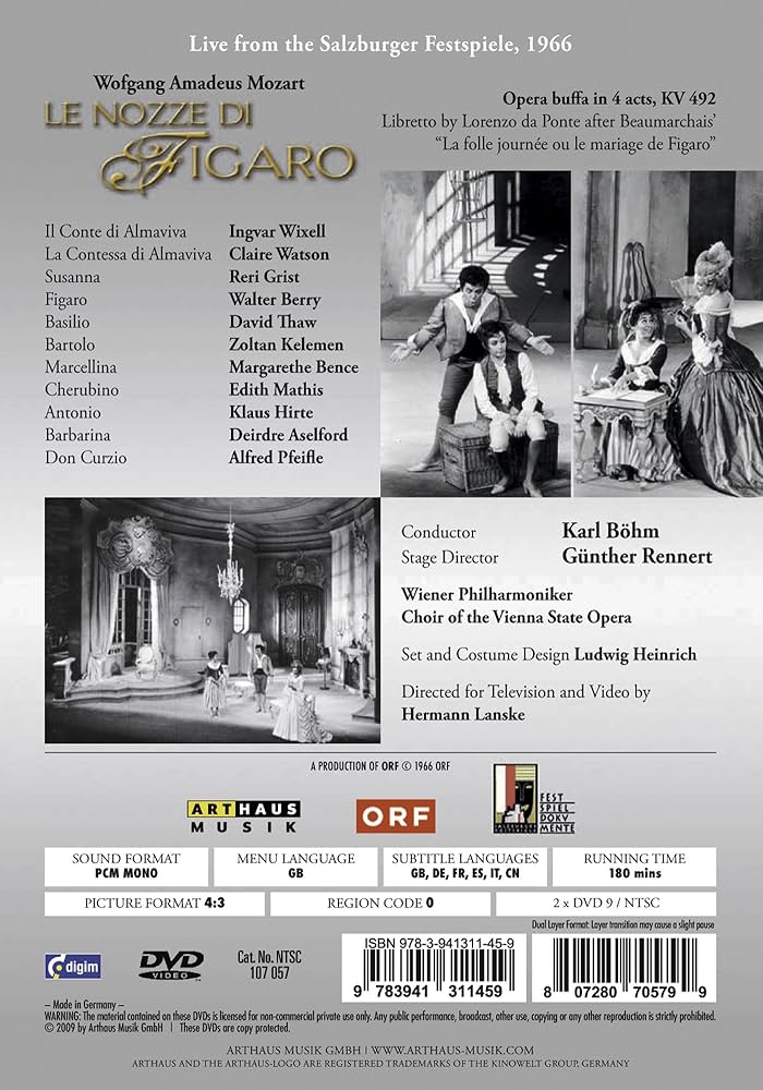 Amazon.co.jp: Le Nozze Di Figaro (2pc) (Full Sub) [DVD
